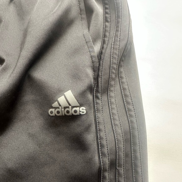 Adidas men’s black with black striped joggers. Size M - Picture 5 of 11